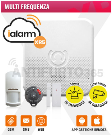 Kit iALARM XR5, Multi Frequenza Guard® WIFI INTERNET+gsm+sms