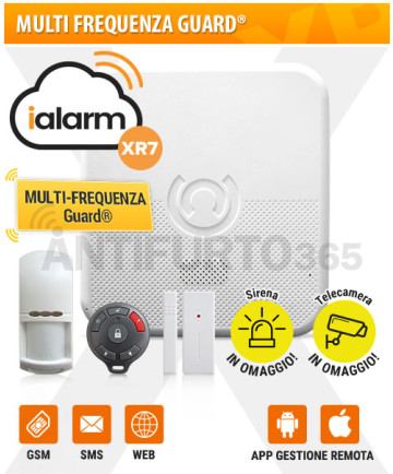 Kit iALARM XR7, Multi Frequenza Guard® WIFI INTERNET+gsm+sms