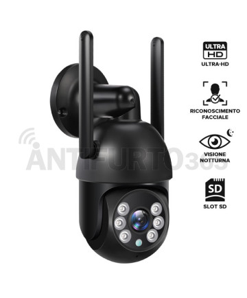 Telecamera IP PTZ wi.fi senza fili da esterno vista