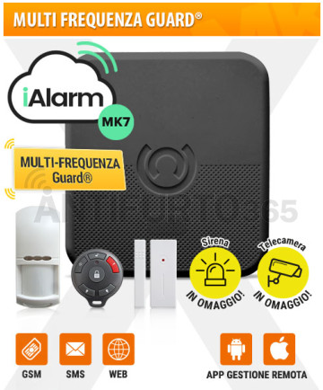 Kit iALARM MK7, Multi Frequenza Guard® INTERNET WIFI+LAN+gsm+sms