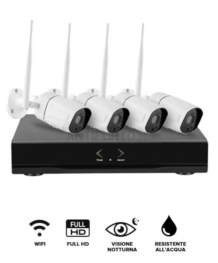 Kit Videosorveglianza FULL HD autoconfigurante senza fili. NVR 8 canali